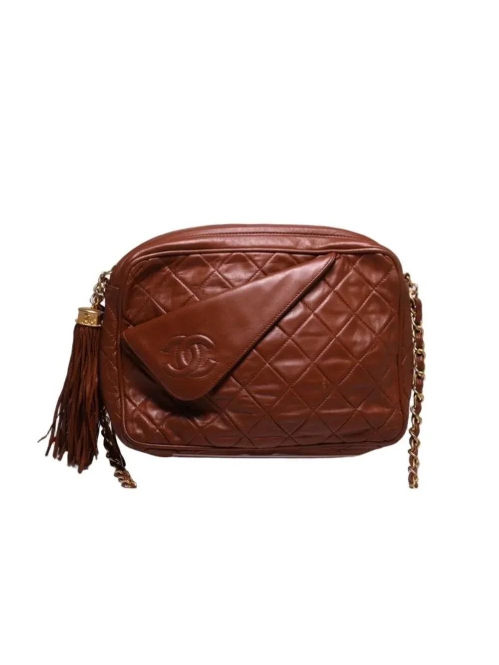 Chanel 0 Quilted Lambskin Chain Shoulder